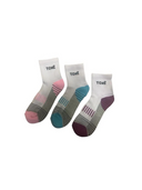 Chaussettes de sport cheville pour femmes en blanc, noir, charbon et gris assortis – paquet de 3