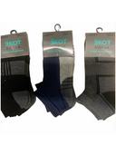 Kids short sport socks 3 pack in black, navy and charcoal