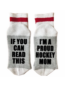 Funny printed wool-blend crew socks with red line in assorted fun designs for men and women
