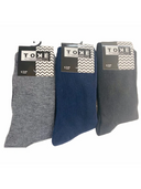 Kids long cotton crew socks in black, navy and charcoal