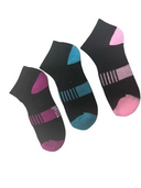 Socquettes de sport en mélange de coton pour femmes, en couleurs unies et assorties – 3 paires
