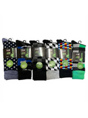 Men's printed bamboo crew socks in assorted patterns – 6 pair mix
