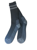 Men's merino wool blend crew socks in charcoal, black, navy and black/red – 2 pack