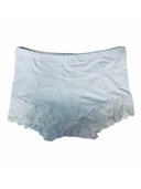 Women's boxer short underwear with lace trim in pink, white, beige, charcoal and black