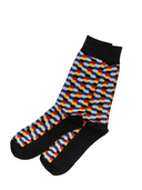 Men's printed bamboo crew socks in assorted patterns – 6 pair mix