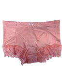 Women's boxer short underwear with lace trim in pink, white, beige, charcoal and black