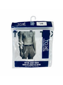 Boxers amples en jersey 100 % coton pour hommes avec bouton avant, en gris, blanc et noir