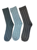 Chaussettes habillées en coton pour hommes à carreaux, pois, vagues et lignes – 3 paires assorties