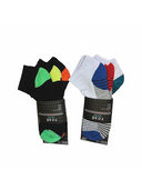 Men's short sport socks in white, black, charcoal and assorted colours – 3 pack