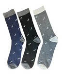 Chaussettes habillées en coton pour hommes à carreaux, pois, vagues et lignes – 3 paires assorties
