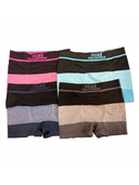 Men's seamless boxers with large stripes in black, navy, pink and aqua