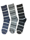 Chaussettes habillées en coton pour hommes à carreaux, pois, vagues et lignes – 3 paires assorties