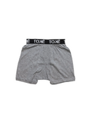 Men's rib knit 100% cotton boxers with front opening in grey, black and white