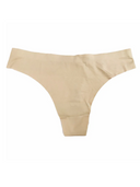 String sans coutures découpé au laser pour femmes en charbon, beige et blanc