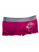 Girls seamless boxers in pink, grey with red lines, yellow, red, raspberry and purple
