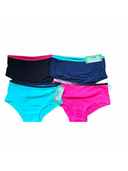 Girls bamboo boxer underwear in fuchsia, black, navy and aqua