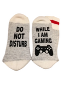 Funny printed wool-blend crew socks with red line in assorted fun designs for men and women