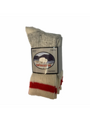Kids wool blend socks 3 pack in beige with red line detail