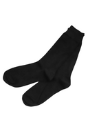 Women's long bamboo crew socks in black, charcoal and grey with red lines – 6 pack